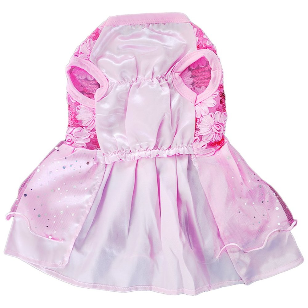 NEW CUTE EMBROIDERY SEQUINS DOG COSTUME CLOTHES BIRTHDAY PARTY WEDDING DRESS - Picture 6 of 6